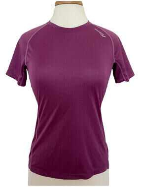 Saucony Women's Purple Premium Tech Short Sleeve Running Athletic Top Crewneck S